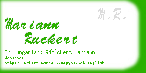 mariann ruckert business card